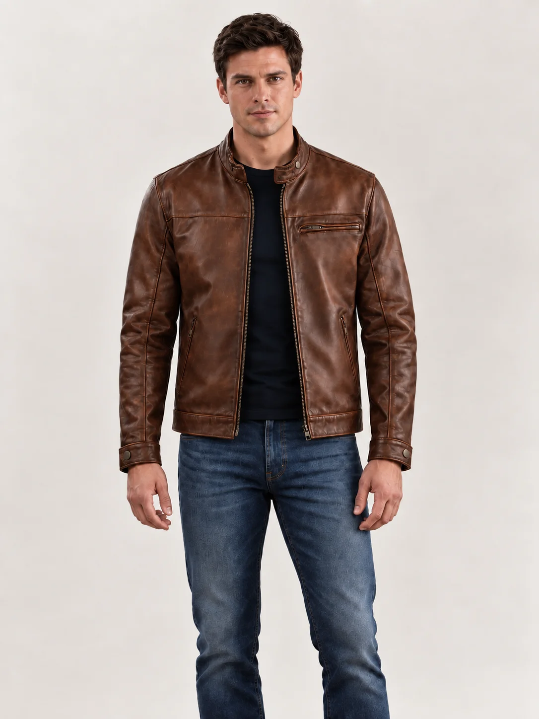 Men's Bourbon Roadster Leather Jacket