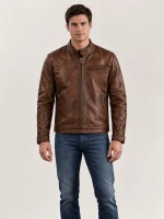 Men's Bourbon Roadster Leather Jacket