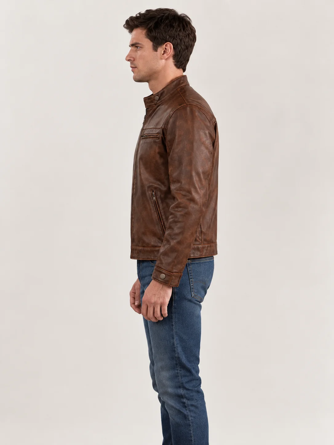 Men's Bourbon Roadster Leather Jacket