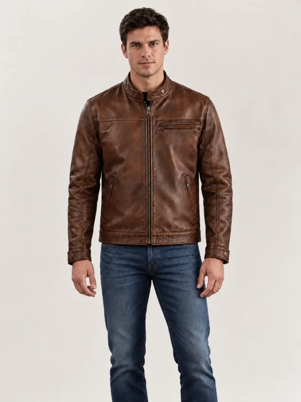 Men's Bourbon Roadster Leather Jacket