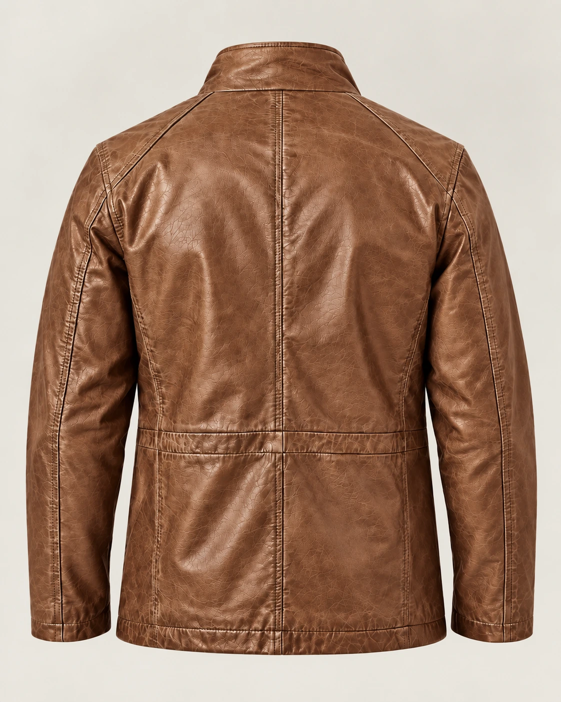Men's Sandstone Washed Car Coat with Contrast Placket