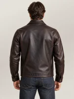 Men's Classic Brown Bomber Cowhide Leather Jacket
