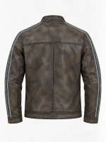 Men's Racing Stripe Leather Jacket