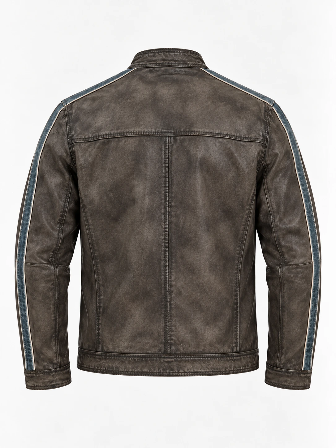 Men's Racing Stripe Leather Jacket