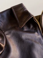 Men's Classic Brown Bomber Cowhide Leather Jacket