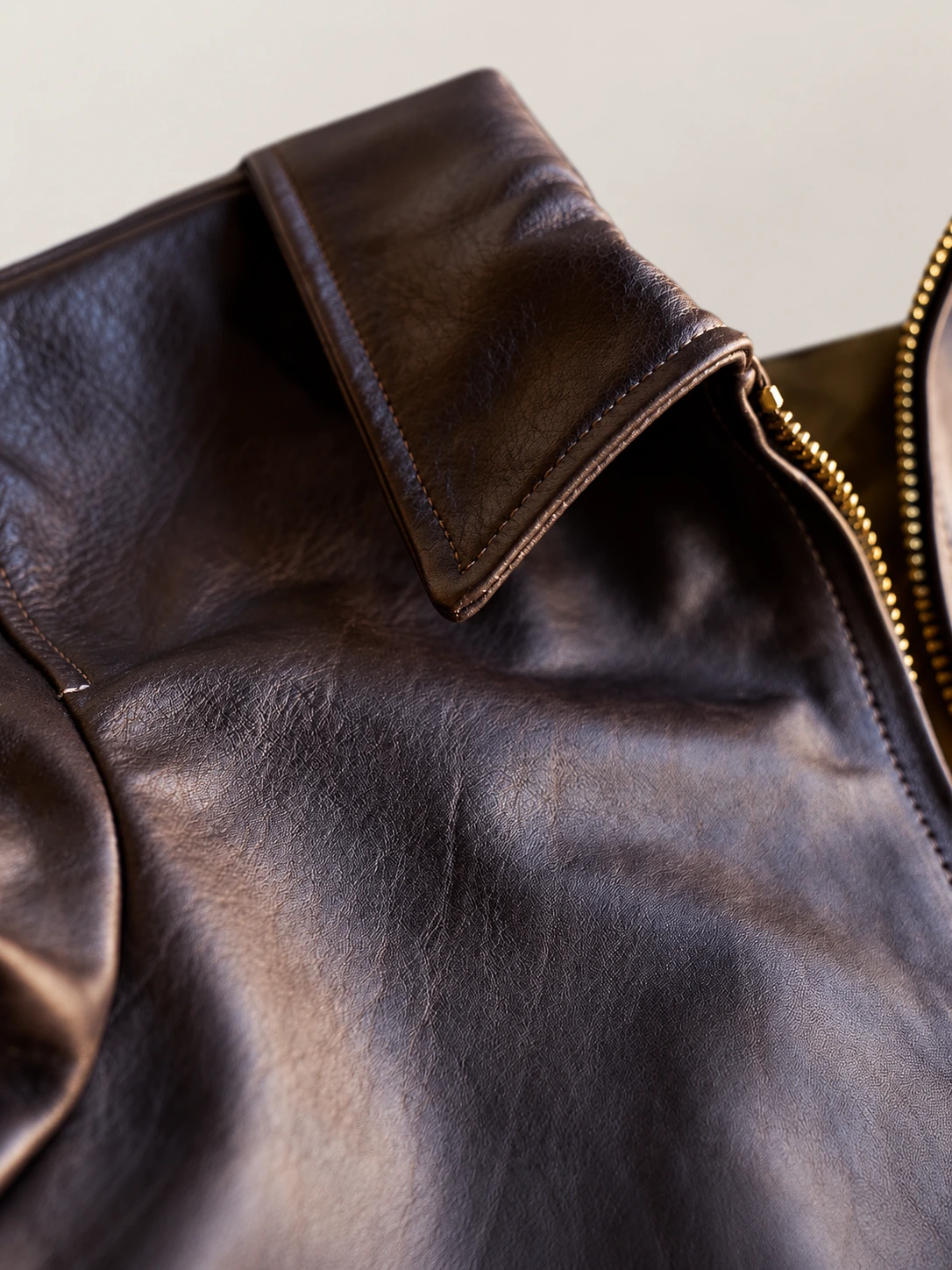 Men's Classic Brown Bomber Cowhide Leather Jacket