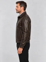 Men's Brown All American Bomber Leather Jacket