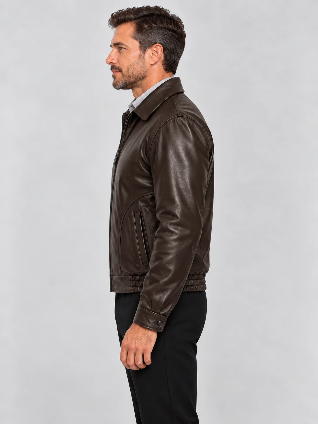Men's Brown All American Bomber Leather Jacket