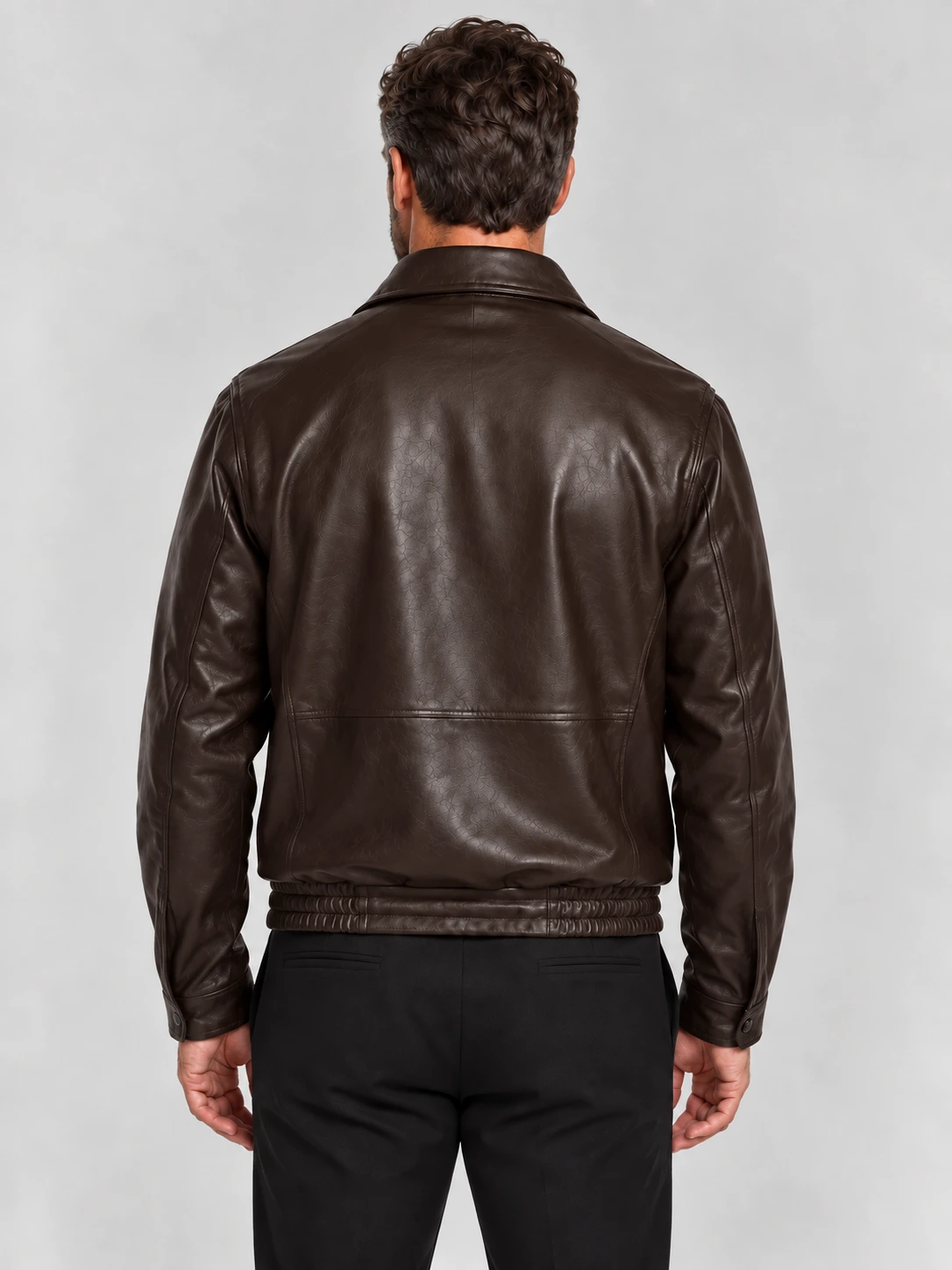 Men's Brown All American Bomber Leather Jacket