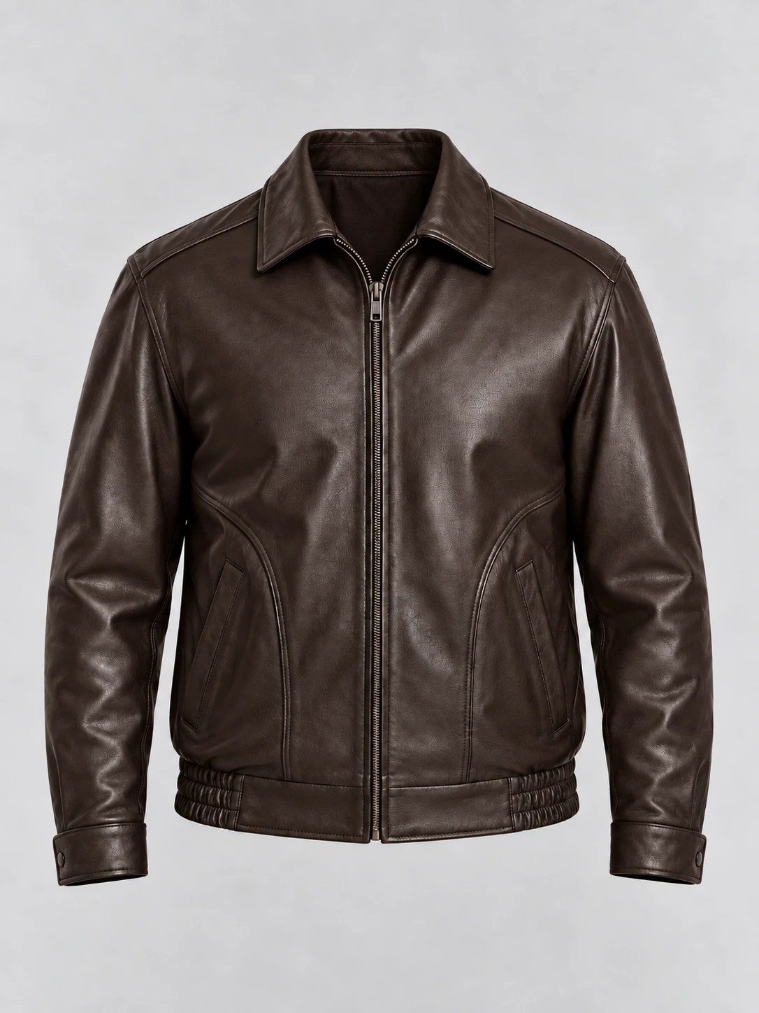 Men's Brown All American Bomber Leather Jacket