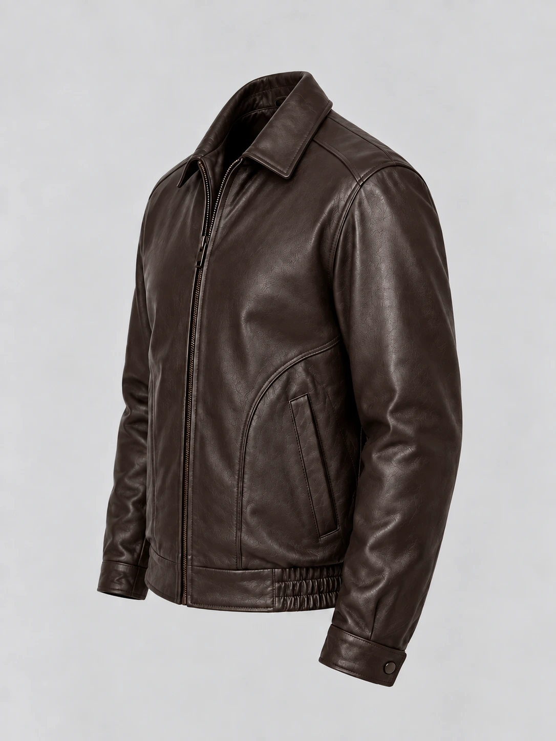 Men's Brown All American Bomber Leather Jacket