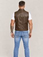 Men's Halloween Cullen Brwon Leather Vest
