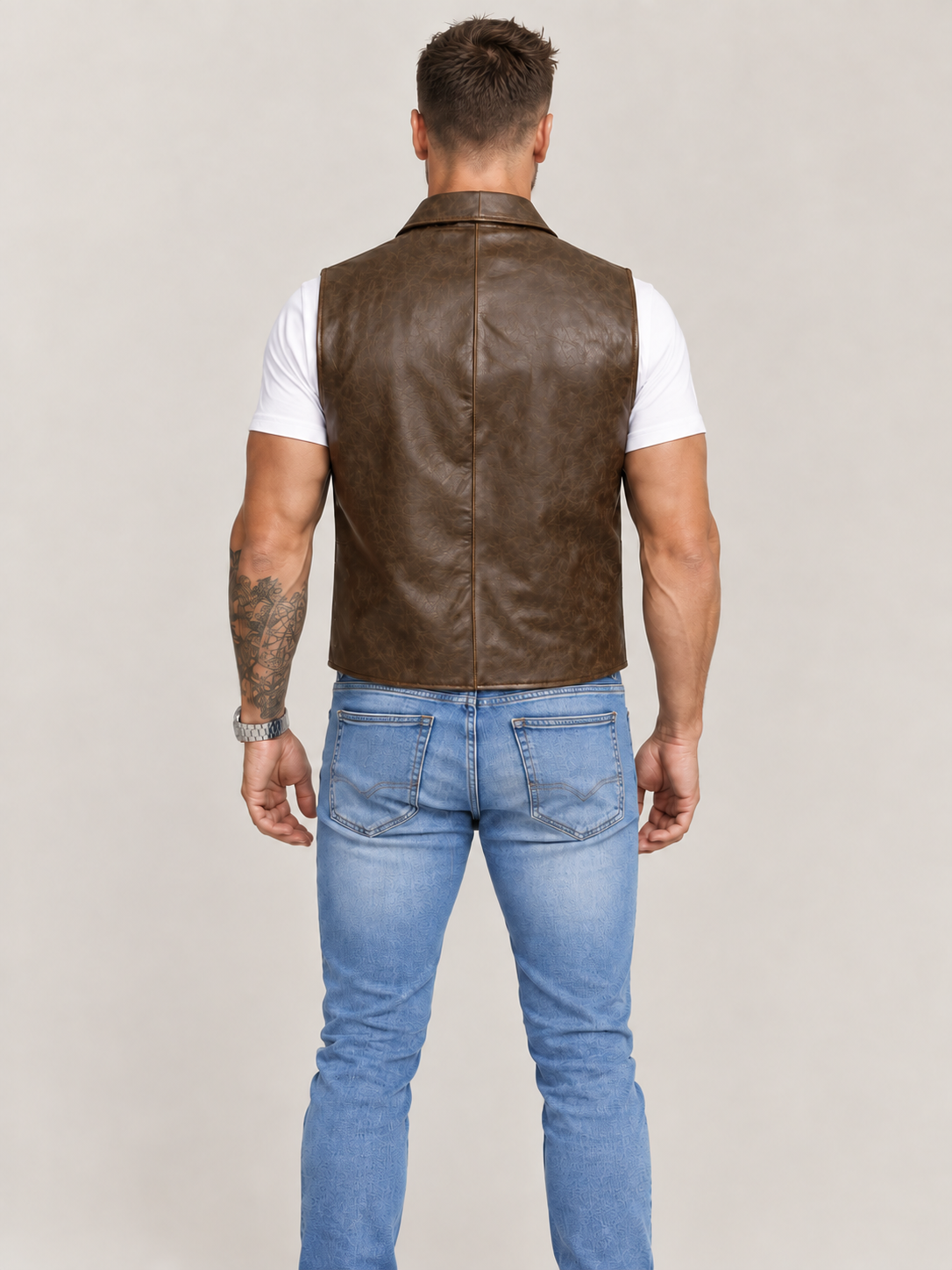 Men's Halloween Cullen Brwon Leather Vest