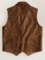 Men’s Brown Nubuck Bison Ranchers Leather Vest