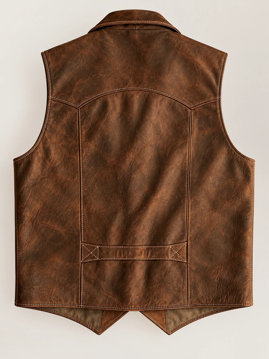 Men’s Brown Nubuck Bison Ranchers Leather Vest