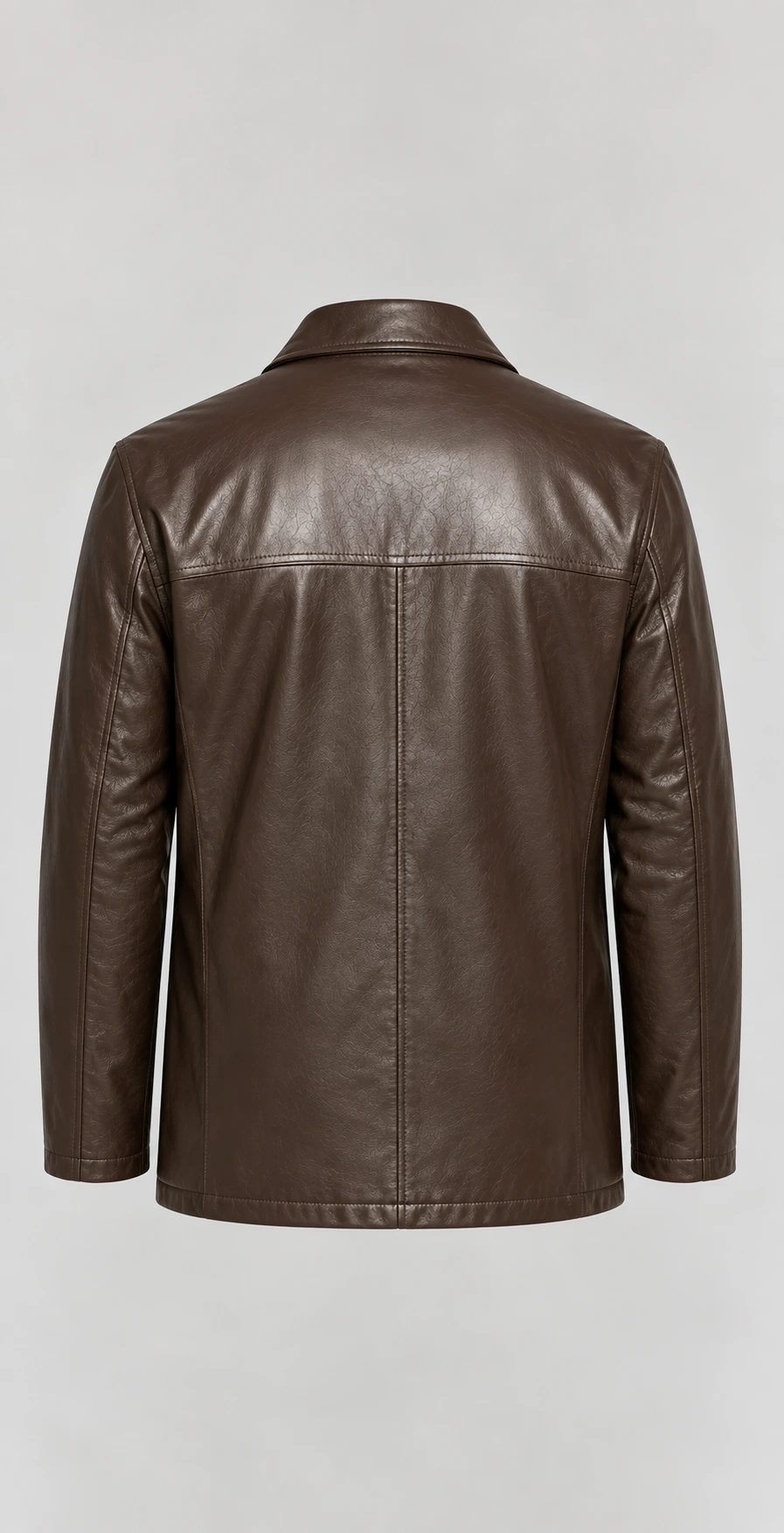 Men's  Brown Premium Four Button Car Leather Coat