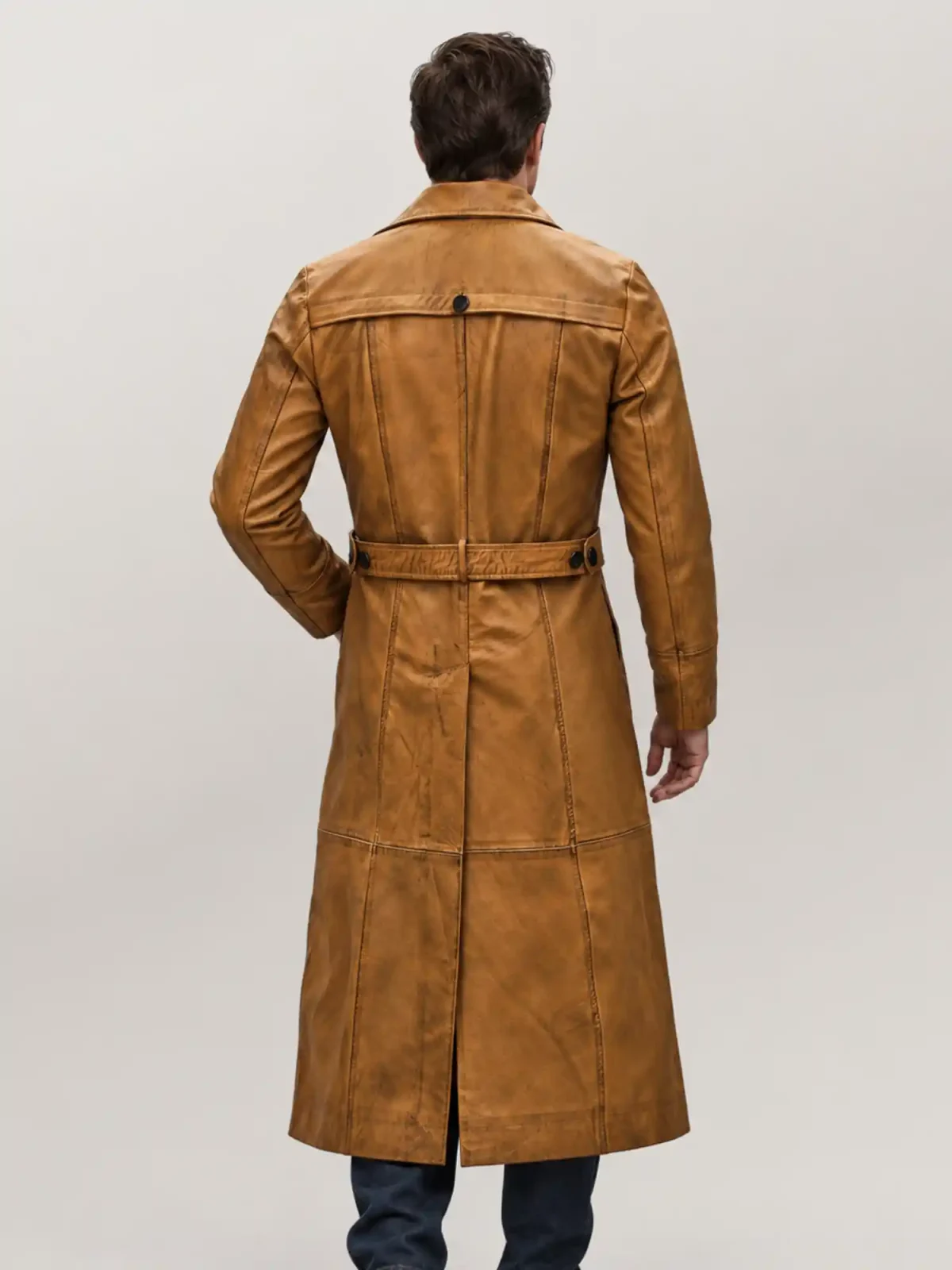 Men's Halloween Duster Leather Coat