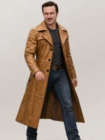 Men's Halloween Duster Leather Coat