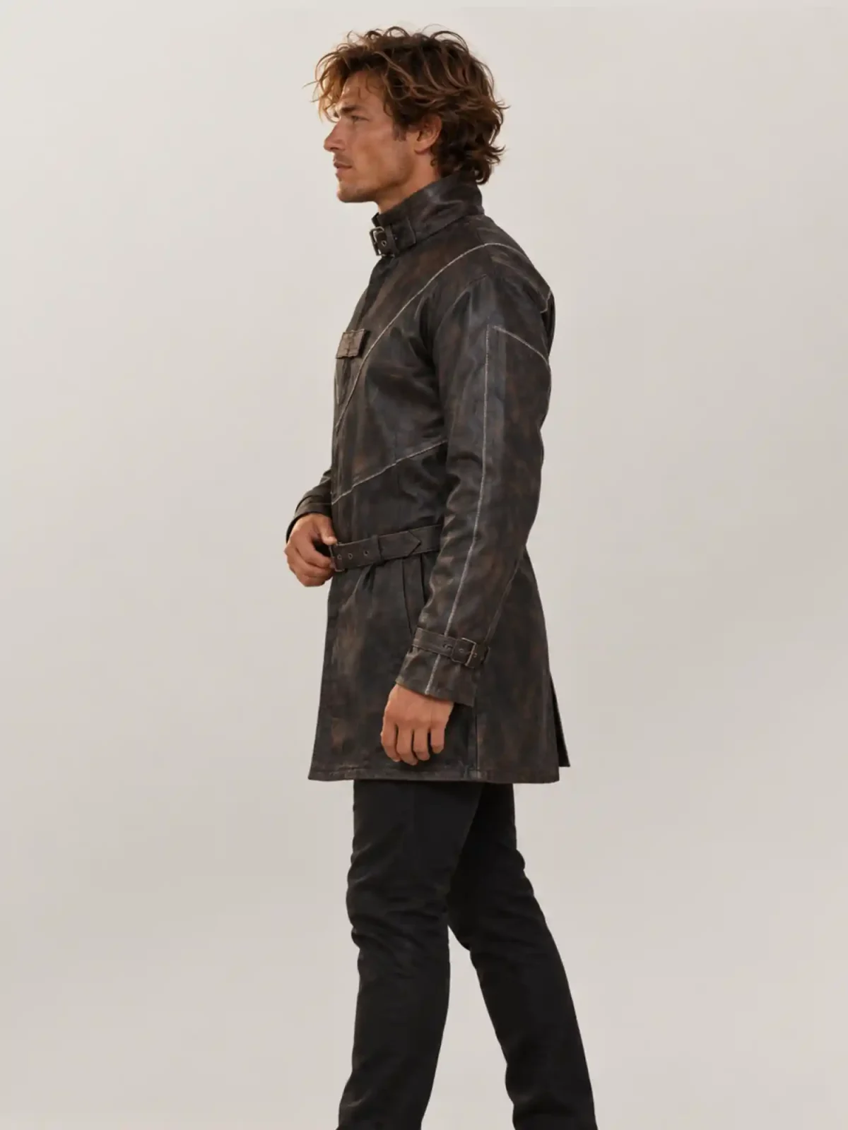 Men's Watch Dog Halloween Leather Coat