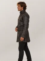 Men's Watch Dog Halloween Leather Coat