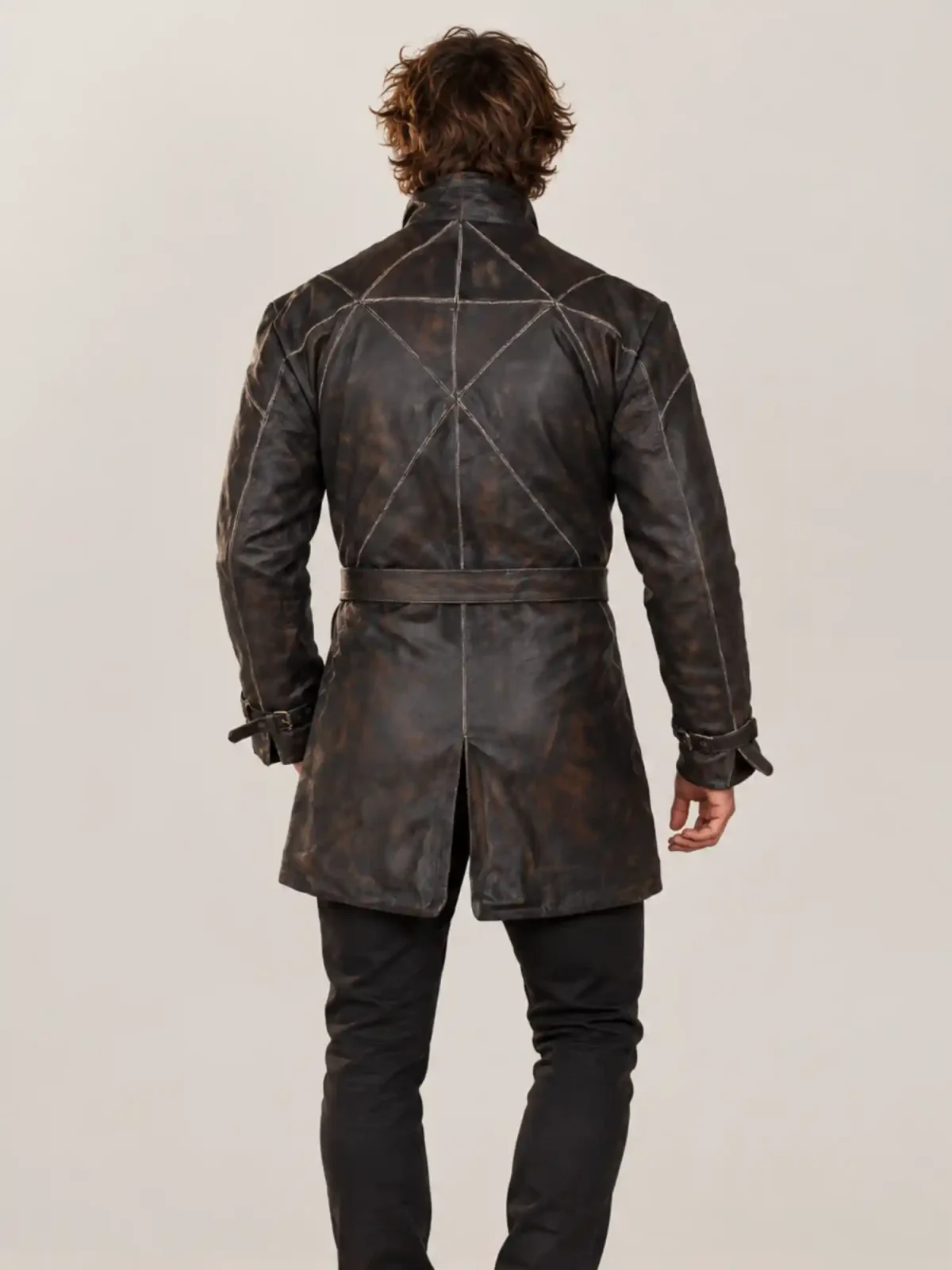 Men's Watch Dog Halloween Leather Coat