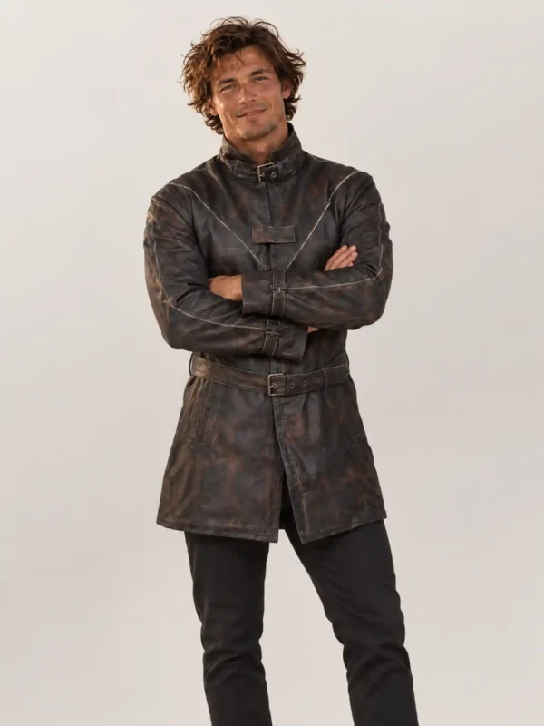 Men's Watch Dog Halloween Leather Coat