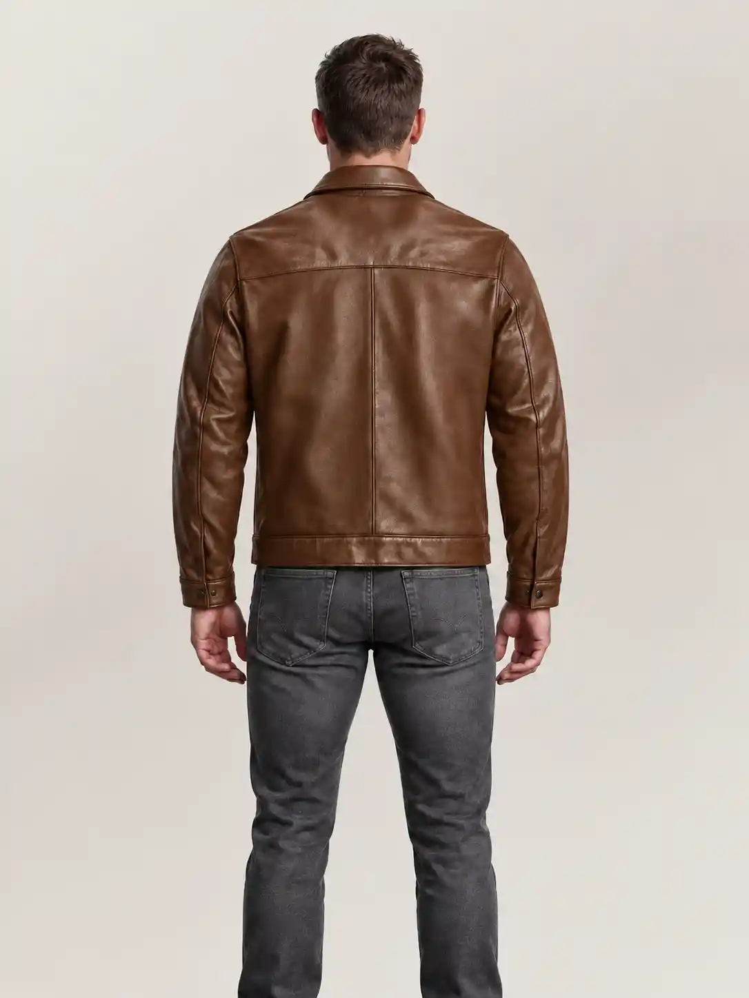 Men's Walnut Keanu Leather Jacket