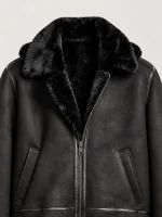 Men's Black Bronco Hood Leather Jacket