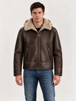 Men's Maroon Bronco Hood Leather Jacket