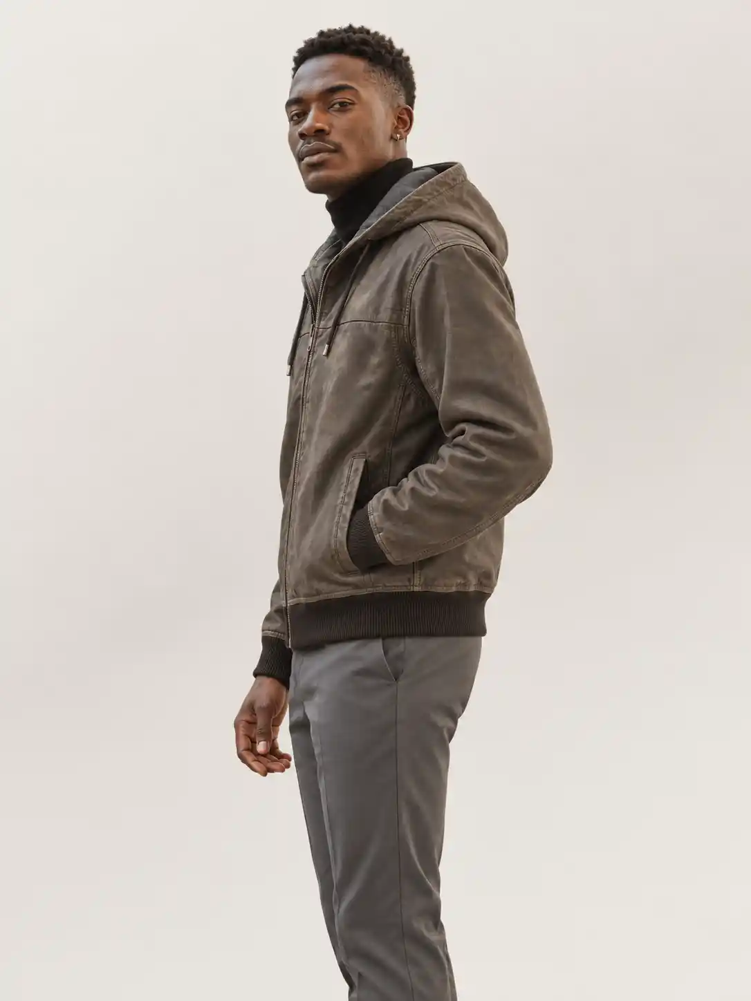 Men's Halifax Leather Hoodie Jacket