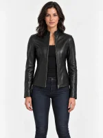 Women's Moto Leather Fashion Genuine Leather Jacket