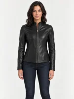 Women's Moto Leather Fashion Genuine Leather Jacket