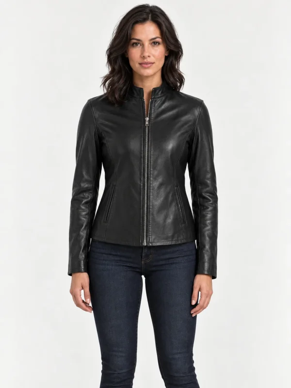 Women's Moto Leather Fashion Genuine Leather Jacket
