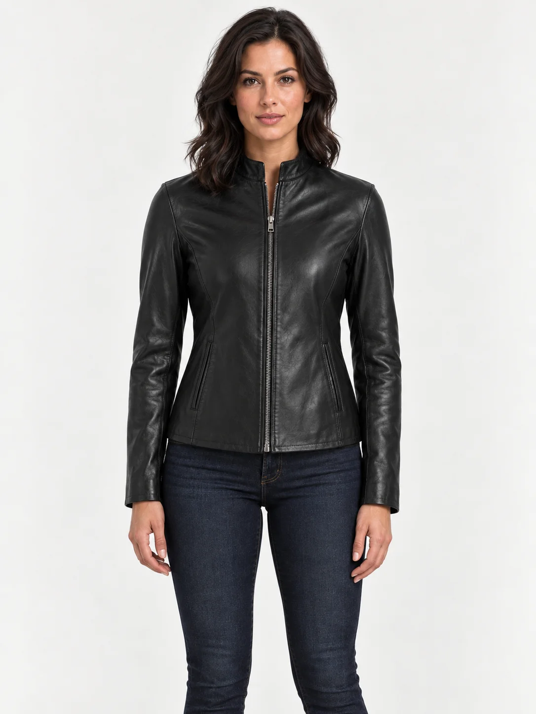 Women's Moto Leather Fashion Genuine Leather Jacket
