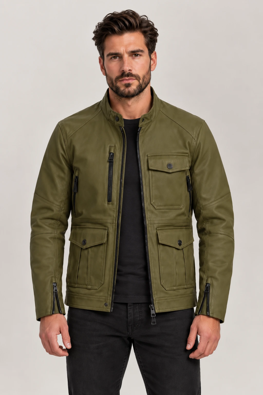 Men's Command Green Mulholland Motorcycle Jacket