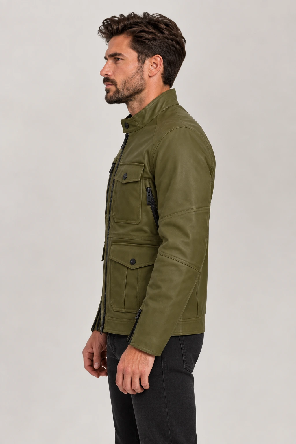 Men's Command Green Mulholland Motorcycle Jacket