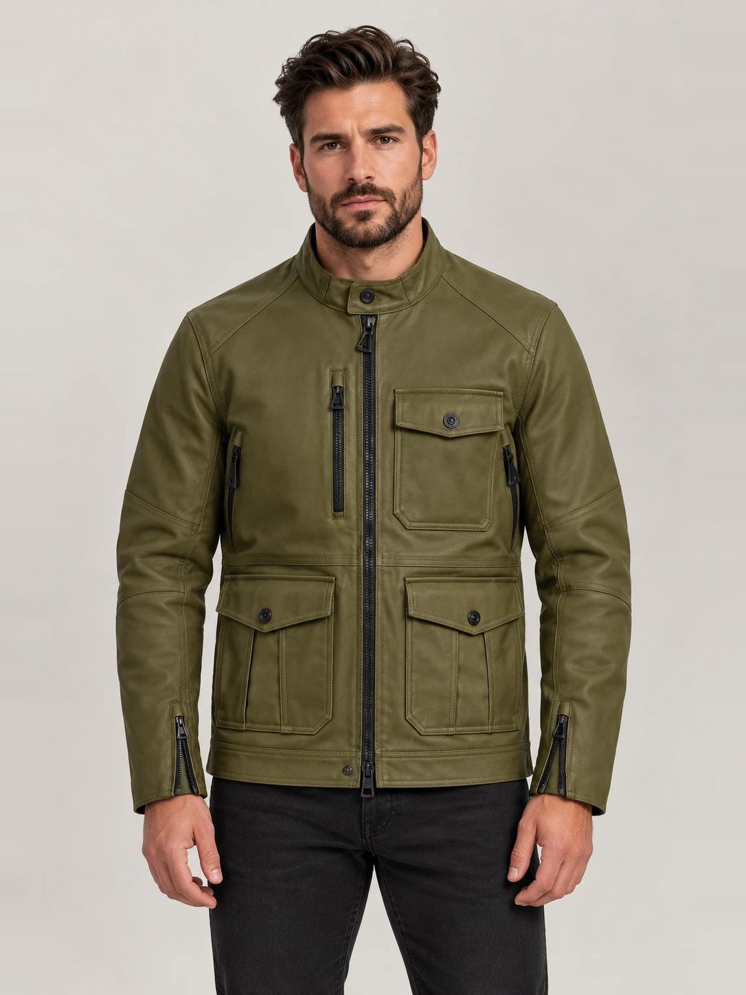 Men's Command Green Mulholland Motorcycle Jacket