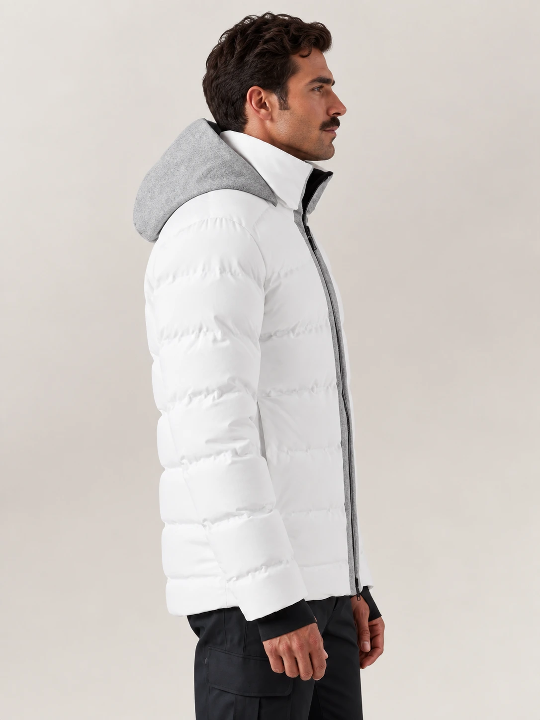 Men's White Wool Nordic Jacket