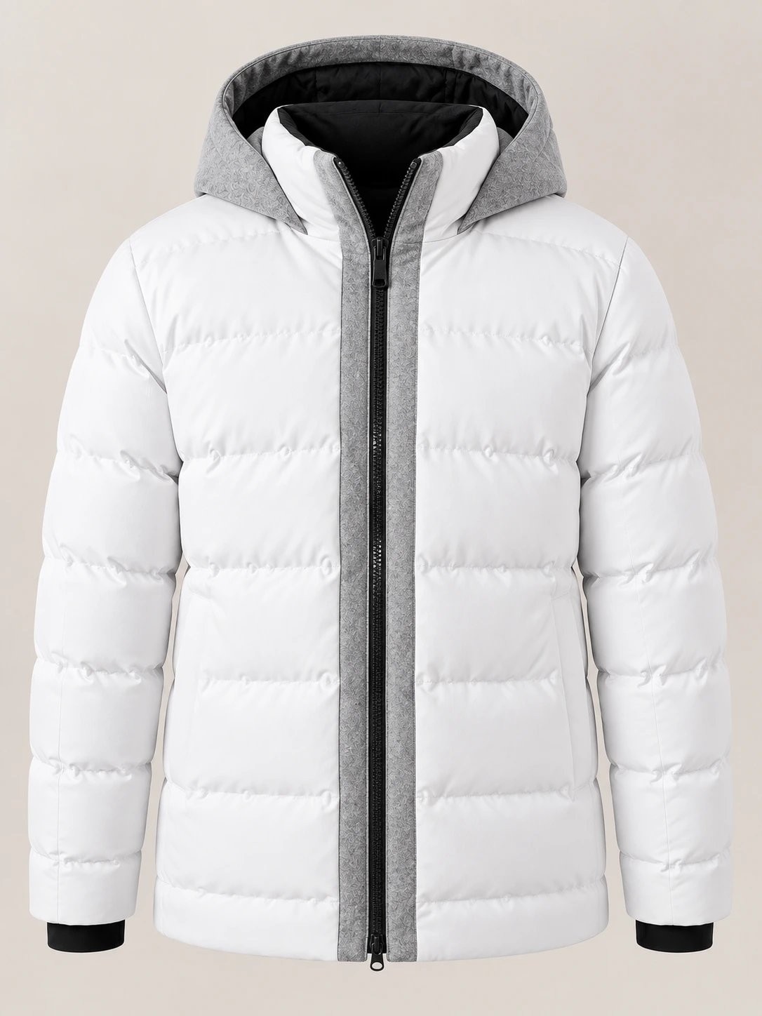 Men's White Wool Nordic Jacket