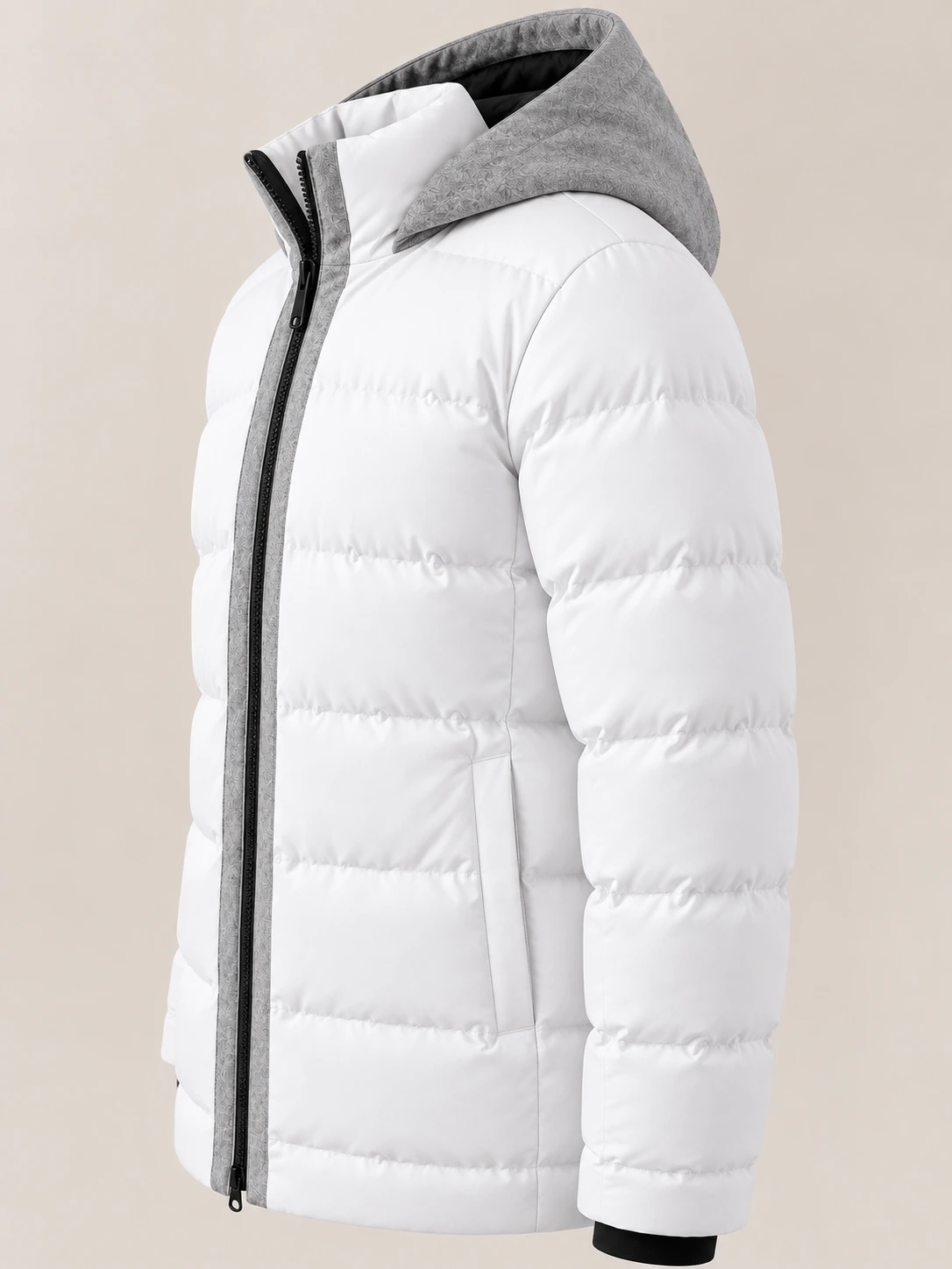 Men's White Wool Nordic Jacket