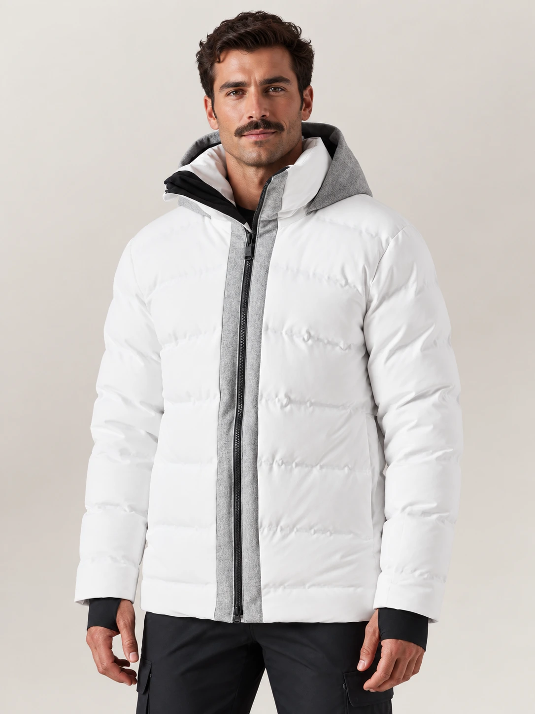 Men's White Wool Nordic Jacket