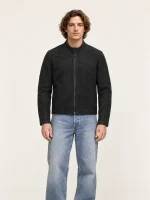 Men's Suede Racer Leather Jacket