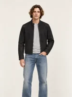 Men's Suede Racer Leather Jacket