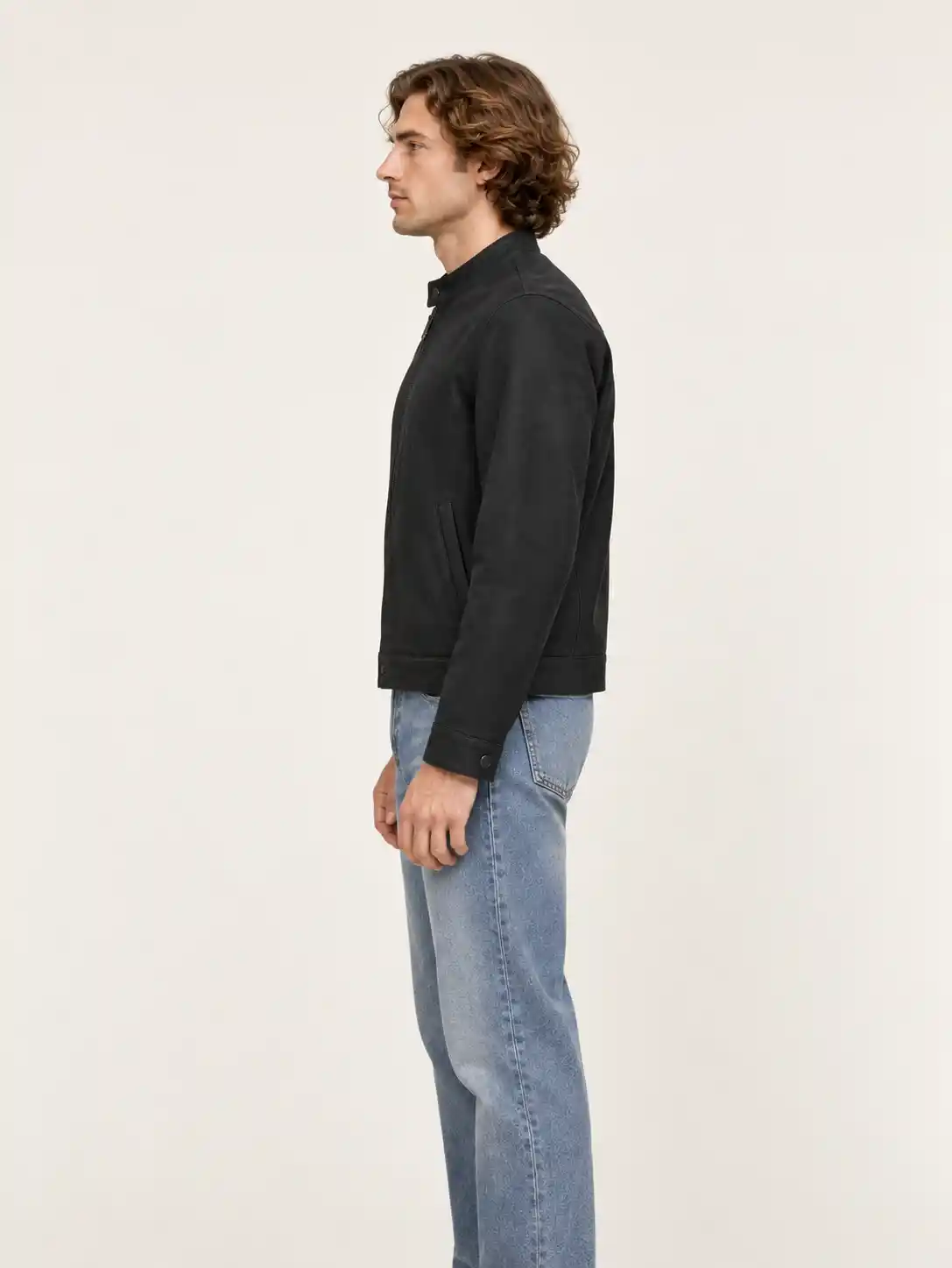 Men's Suede Racer Leather Jacket