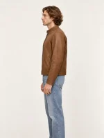 Men's Tofee Suede Racer Leather Jacket