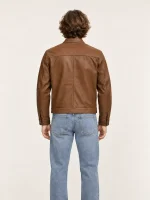 Men's Tofee Suede Racer Leather Jacket