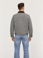 Men's Grey Spokane Insulated Short Cruiser Wool Jacket