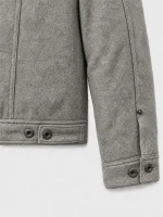 Men's Grey Spokane Insulated Short Cruiser Wool Jacket