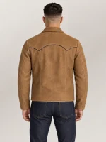 Men's Coyote Tan Suede Leather Western Jacket
