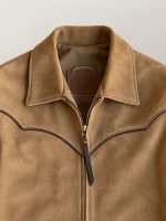 Men's Coyote Tan Suede Leather Western Jacket